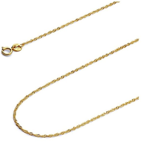 14k SOLID GOLD CHAIN ROPE DIAMOND CUT W BOX